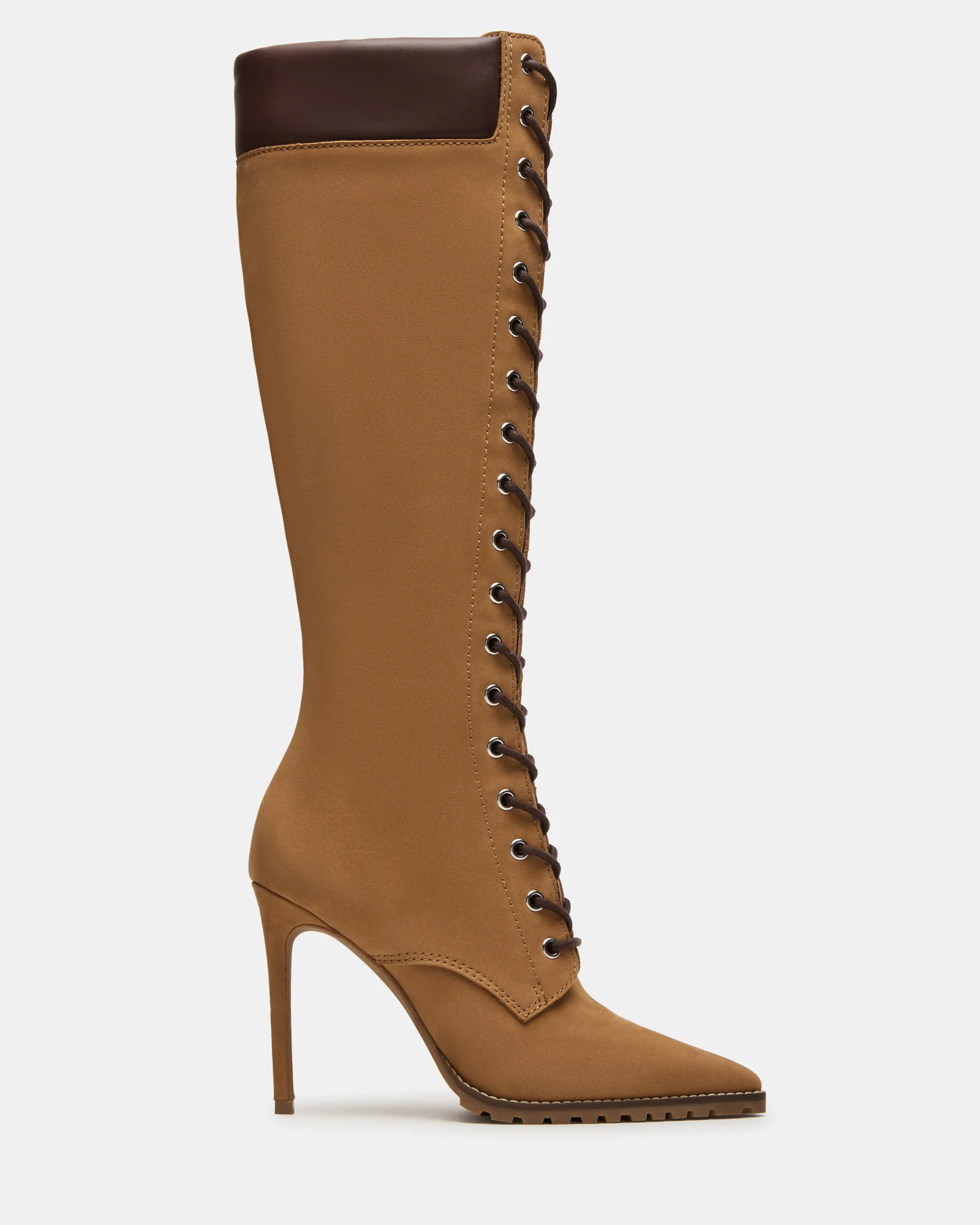 UTILITY Wheat Nubuck Knee-High Pointed Toe Boot | Women's Boots | Steve Madden (US)