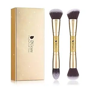 DUcare Makeup Brushes Duo End Foundation Powder Buffer and Contour Brush Synthetic Cosmetic Tools... | Amazon (US)