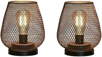 JHY DESIGN Set of 2 Metal Cage LED Lantern Battery Powered Cordless Accent Light with LED Great f... | Amazon (US)
