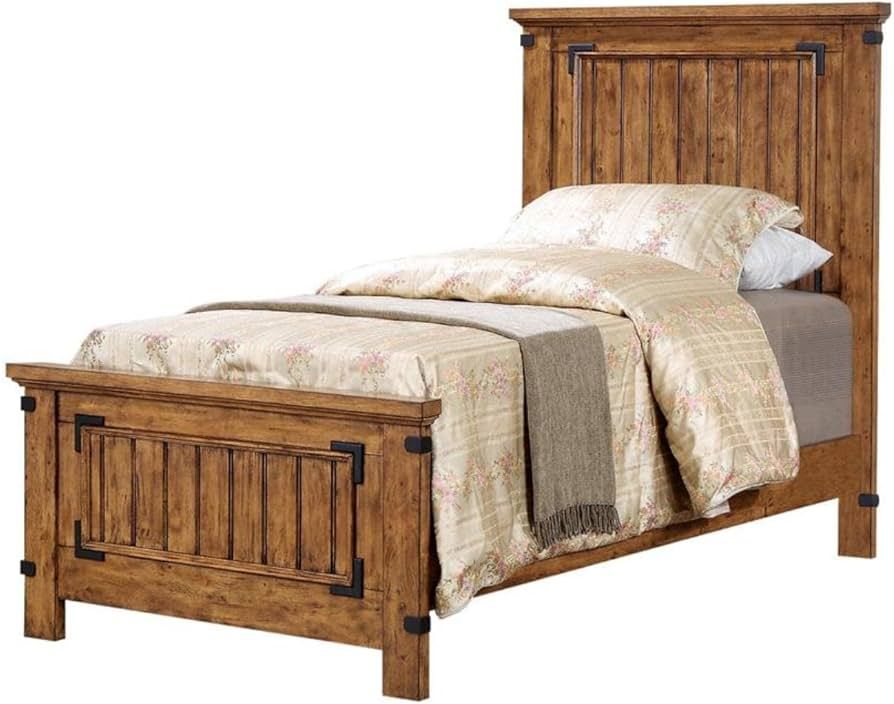 Coaster Furniture Panel Bed 44" W x 81" D x 57.25" H Rustic Honey 205261T | Amazon (US)