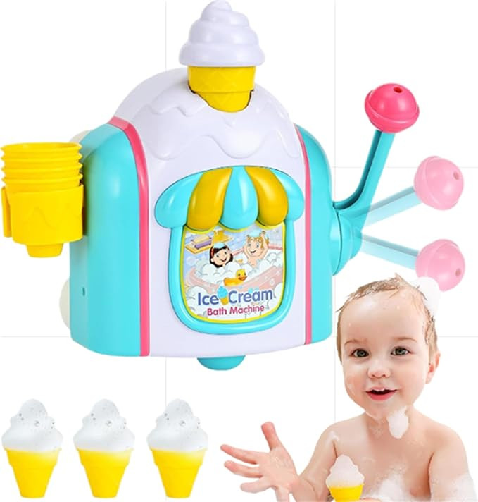 Bath Bubble Machine,Bath Toys for Toddlers,Ice Creams Maker Bubble Machine Bath Toys Bubble Prete... | Amazon (US)