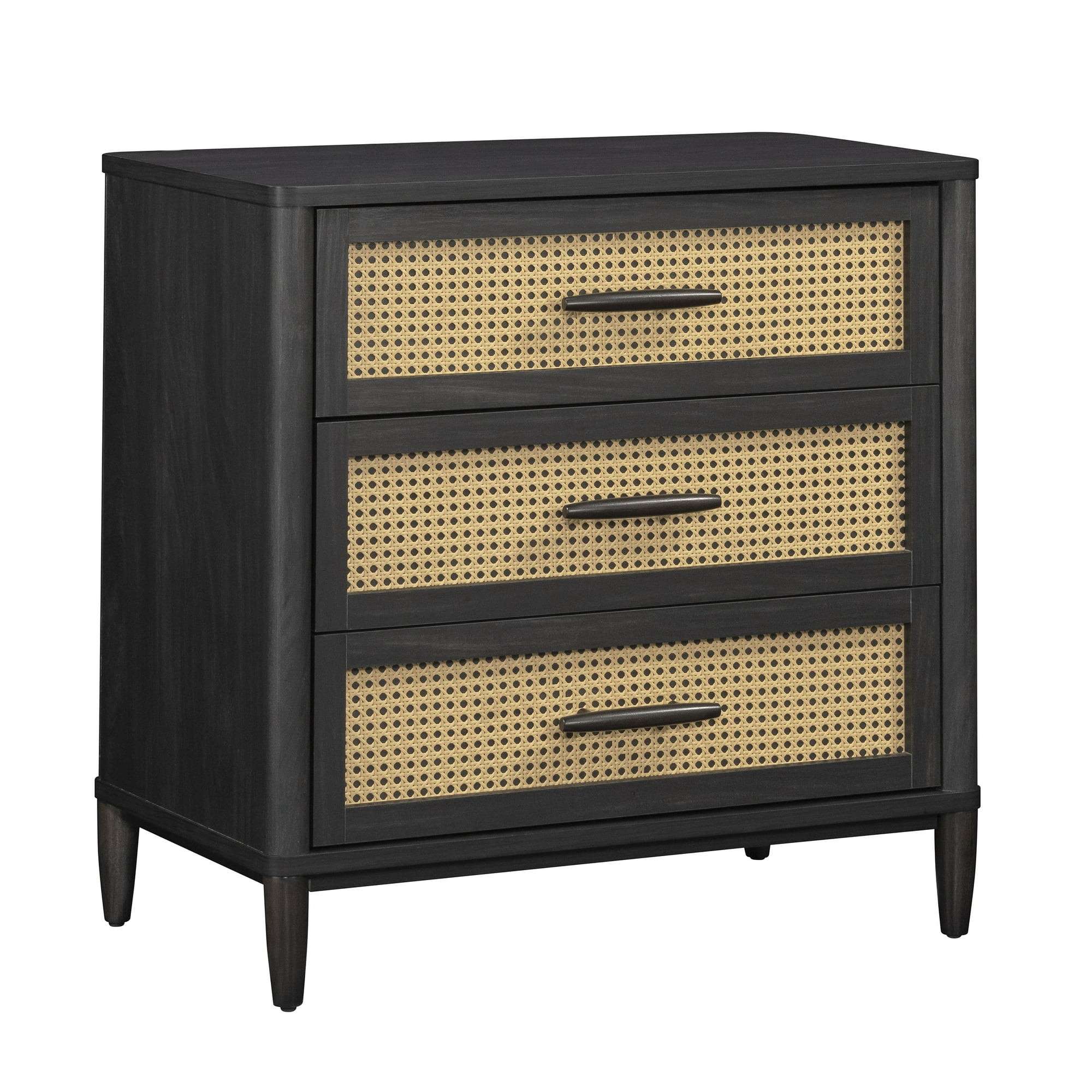 Better Homes & Gardens Springwood Caning 3-Drawer Chest with USB, Charcoal finish: - Walmart.com | Walmart (US)
