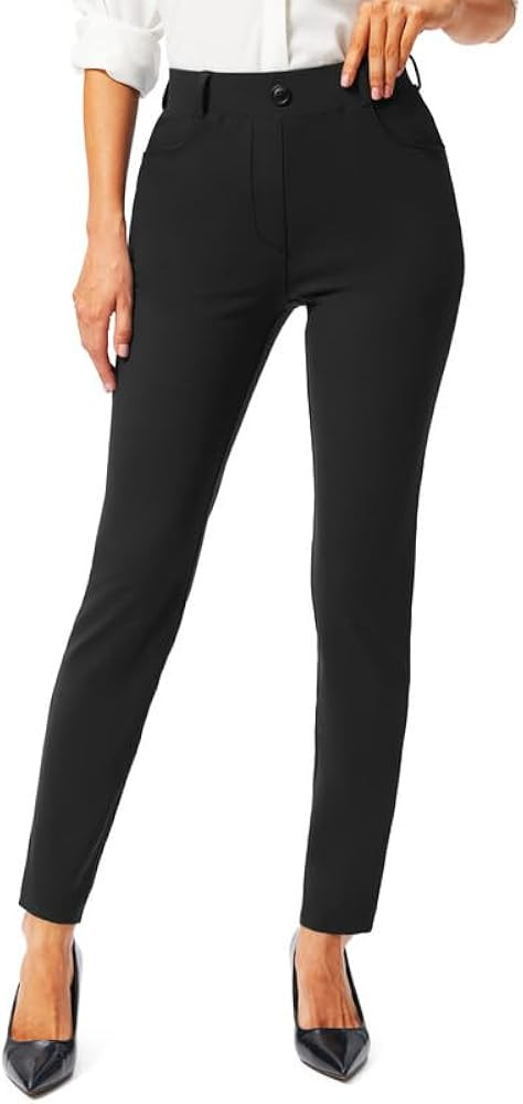 Rammus Womens Yoga Dress Pants with Pockets Stretch Work Leggings for Women Pull On Skinny Slacks... | Amazon (US)