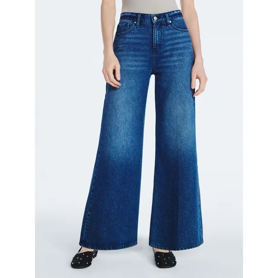 Scoop Women's Slouchy Flare Relaxed Fit Jeans, 30" Inseam, Sizes 0-20 | Walmart (US)
