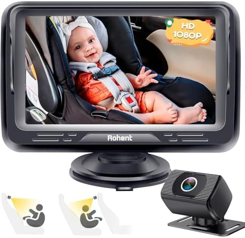 Rohent Baby Car Camera HD 1080P - Rear-Facing Infant Monitor with Night Vision Car Camera for Bab... | Amazon (US)
