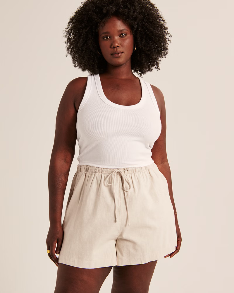 Linen-Blend Pull-On Short | Abercrombie & Fitch (US)