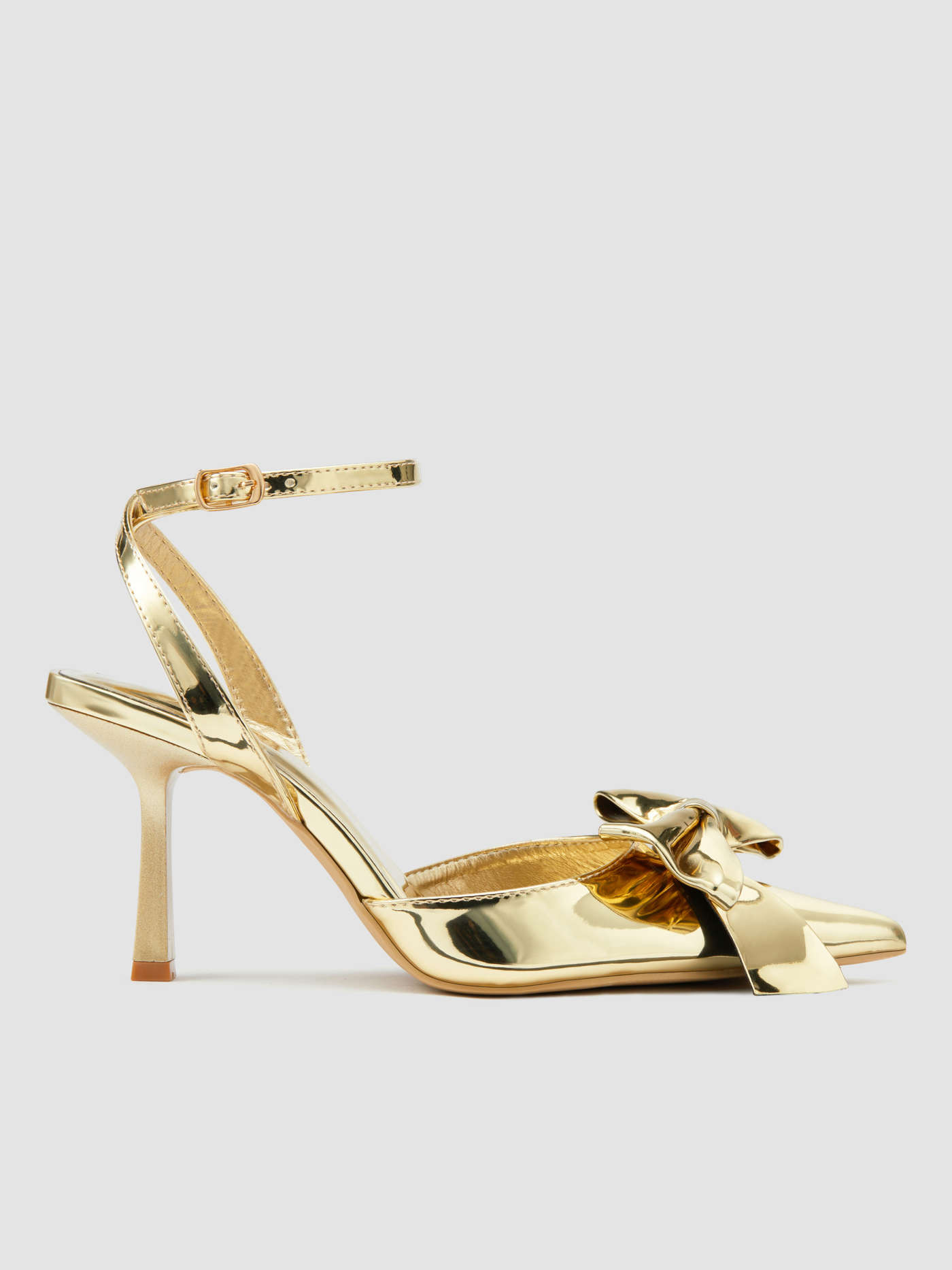 Faux Leather Bowknot Decor Heels | Cider