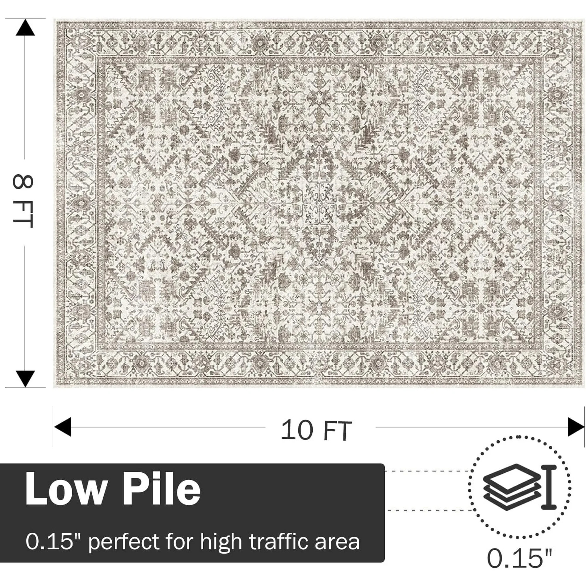 SIXHOME 8'x10' Area Rugs for Living Room Washable Rugs Vintage Distressed Area Rugs Non Slip Soft... | Walmart (US)