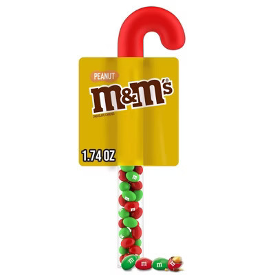 M&M's Peanut Chocolate Christmas Candy Cane - 1.74oz | Target