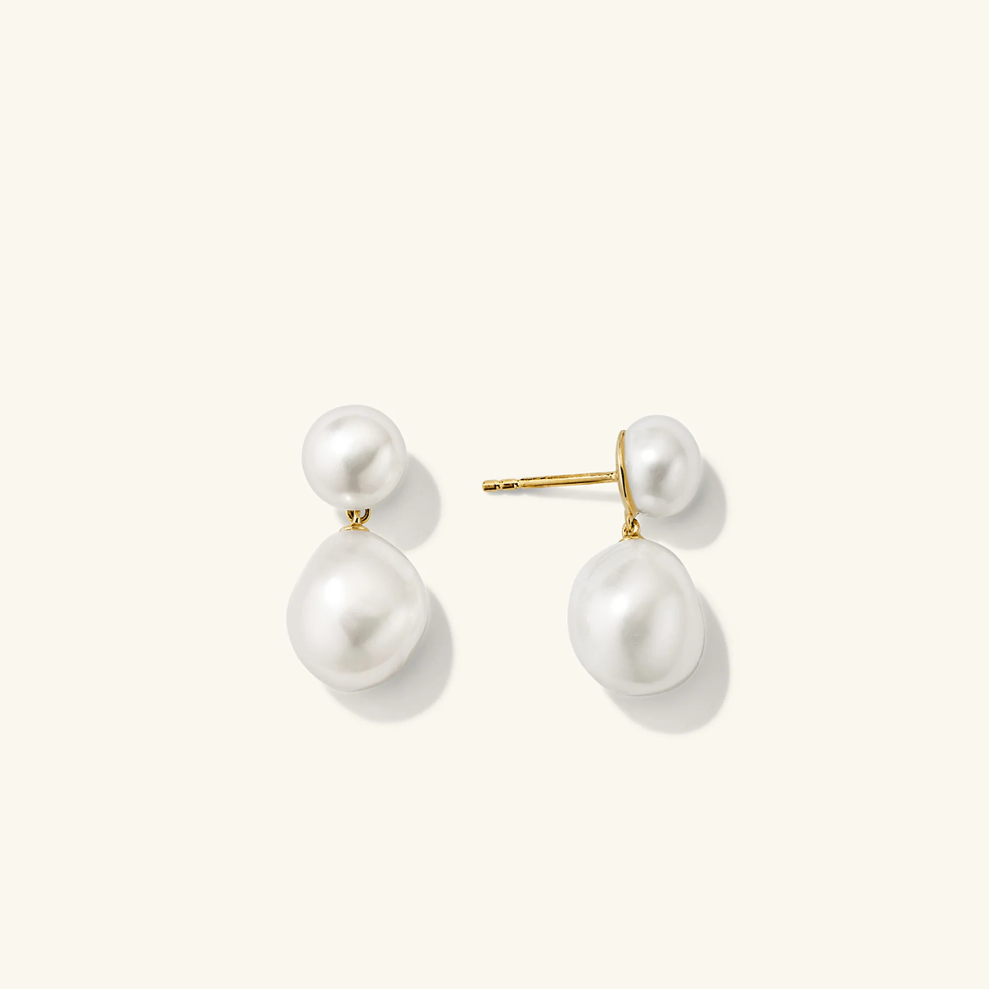 Gold Vermeil Pearl Drop Earrings - Elegant Dangle Jewelry | Mejuri | Mejuri Fine Crew