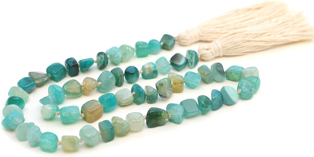 LUMITI Agate Stone Hand Knotted Garland Modern Farmhouse Rustic Table Home Decor, 30inch Meditati... | Amazon (US)