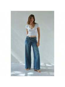 XL Straight Tie Waist Jean | SHEIN