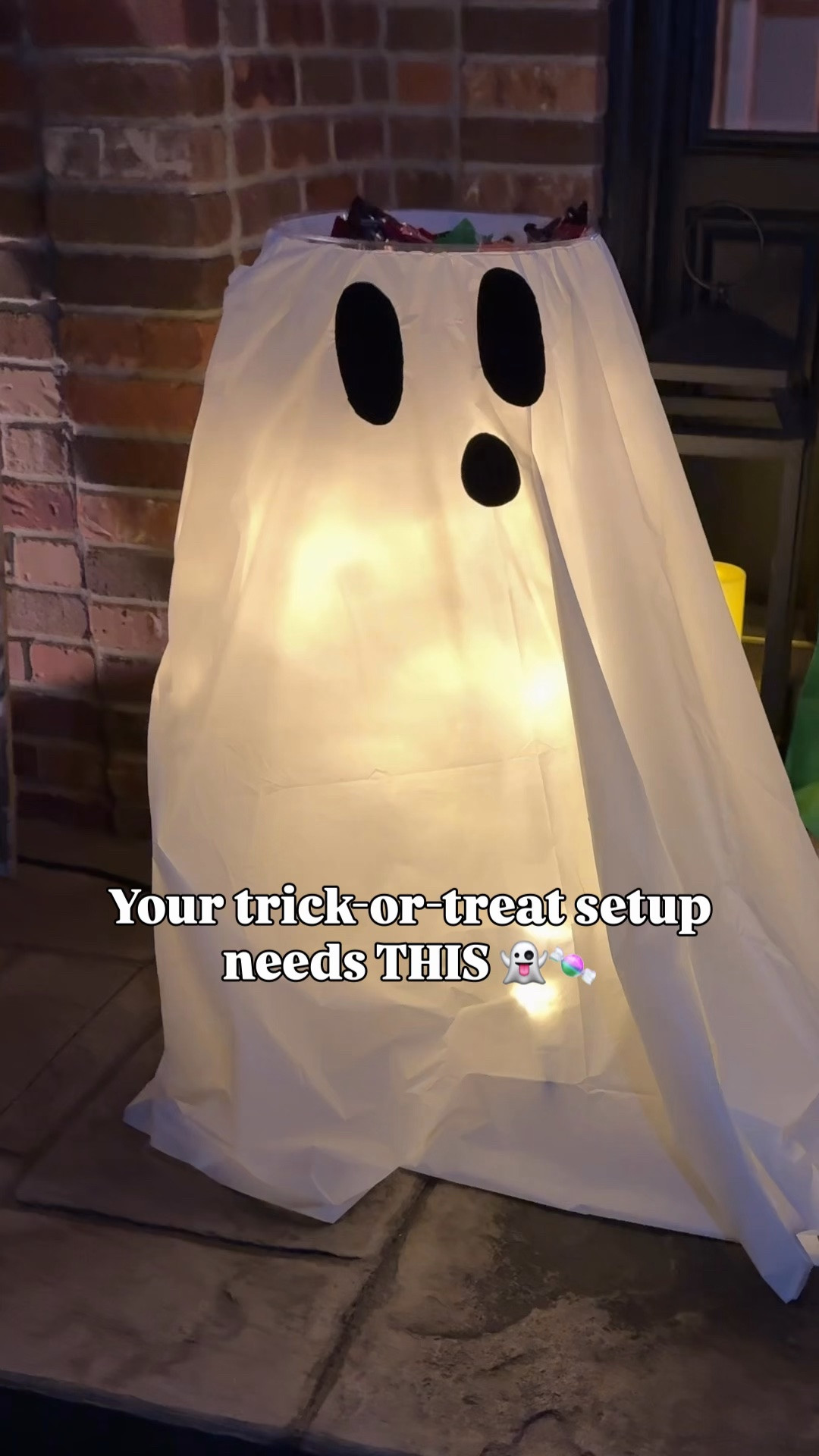 👻🍬 The easiest DIY ghost candy bowl!! This one is SO simple but makes such a fun statement for trick-or-treat night! 🎃✨

All you need is a stool, string lights, a candy bowl + round plastic tablecloth to bring your little ghost to life. Add a felt face, fill it with candy, and you’re ready for Halloween night! 👻🍭

Save this idea for spooky season — I linked what you need to recreate it! 🖤

#LTKHalloween #HalloweenDIY #GhostDIY #HalloweenDecor #TrickOrTreat #HalloweenIdeas #SpookySeason #LTKFamily

#LTKSeasonal #LTKHome #LTKmomlife