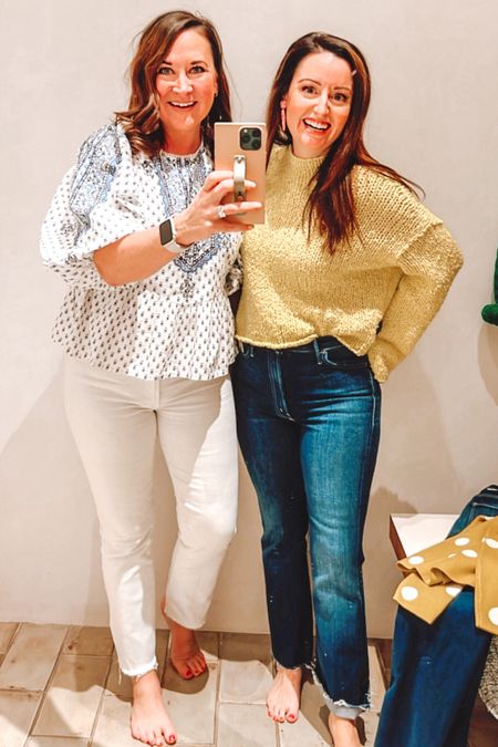 We popped into @anthropologie last week for a fun try on session. We loved Mother Jeans, some sweaters that are nice and bright to carry us through to Spring, and some fun tops 

#LTKsalealert #LTKFind #LTKstyletip