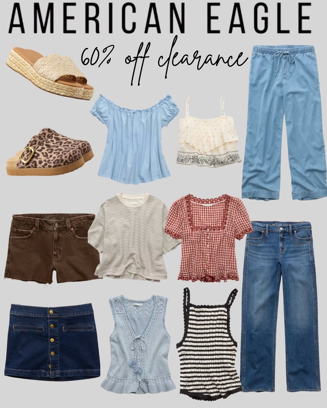 🚨 60% OFF CLEARANCE at American Eagle = RUN, don’t walk 🏃‍♀️✨

This is your sign to stock up on all the comfy, cute, everyday staples for WAY less 🙌 think denim, basics, cozy sets & more at prices you won’t see again

I went ahead and rounded up the BEST finds so you don’t have to dig 🔎💙

Trust me… sizes will disappear FAST ⚡️

#AmericanEagle #AEFinds #ClearanceSale #LTKStyle #SaleAlert #DenimDeals #AffordableFashion #ClosetRefr

#LTKxAerie #LTKootd #LTKmomlife