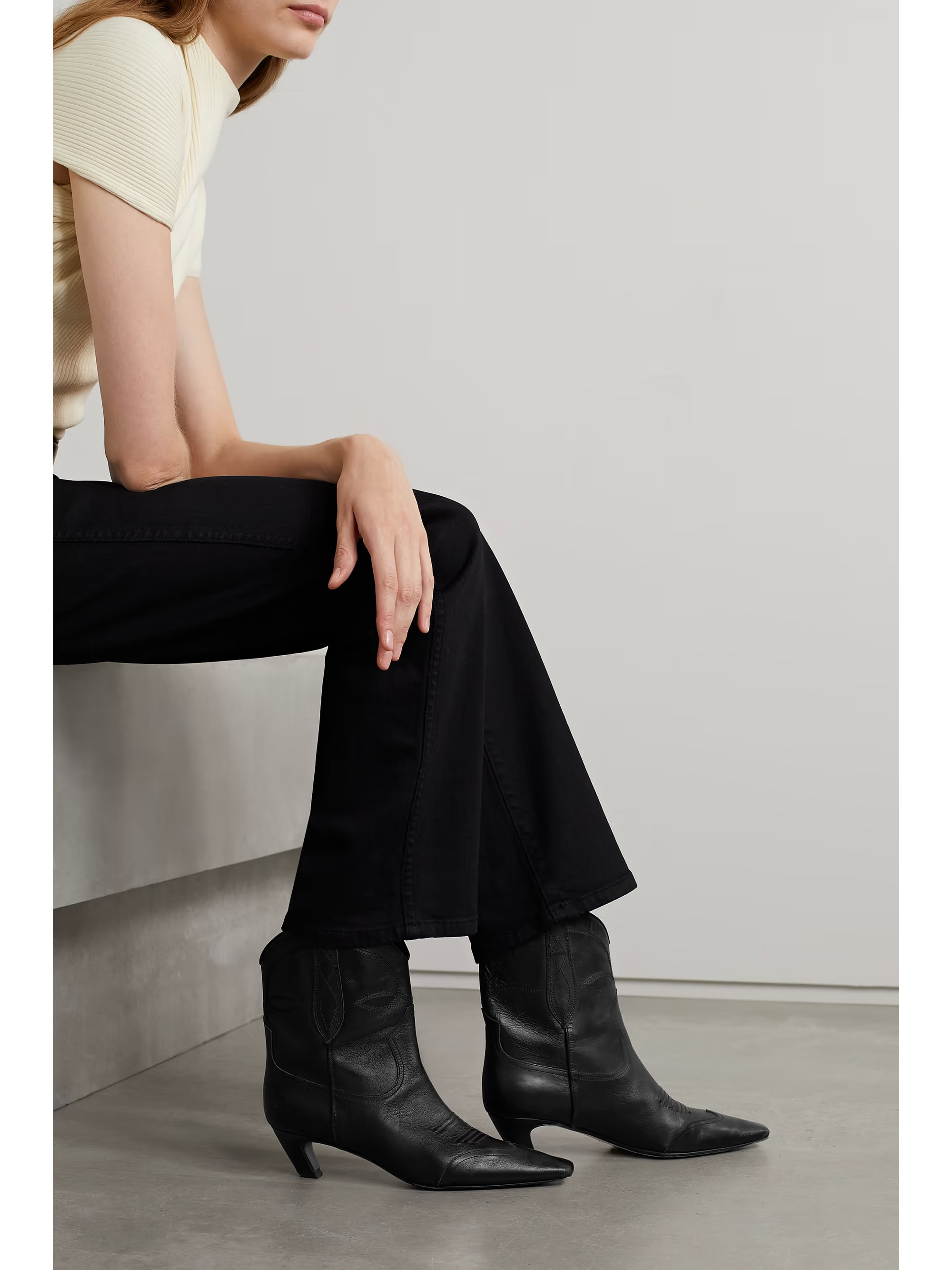 KHAITE Dalls leather cowboy boots | NET-A-PORTER | NET-A-PORTER (UK & EU)