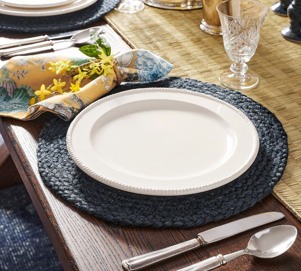 Heirloom Rope Rim Stoneware Dinner Plates | Pottery Barn (US)