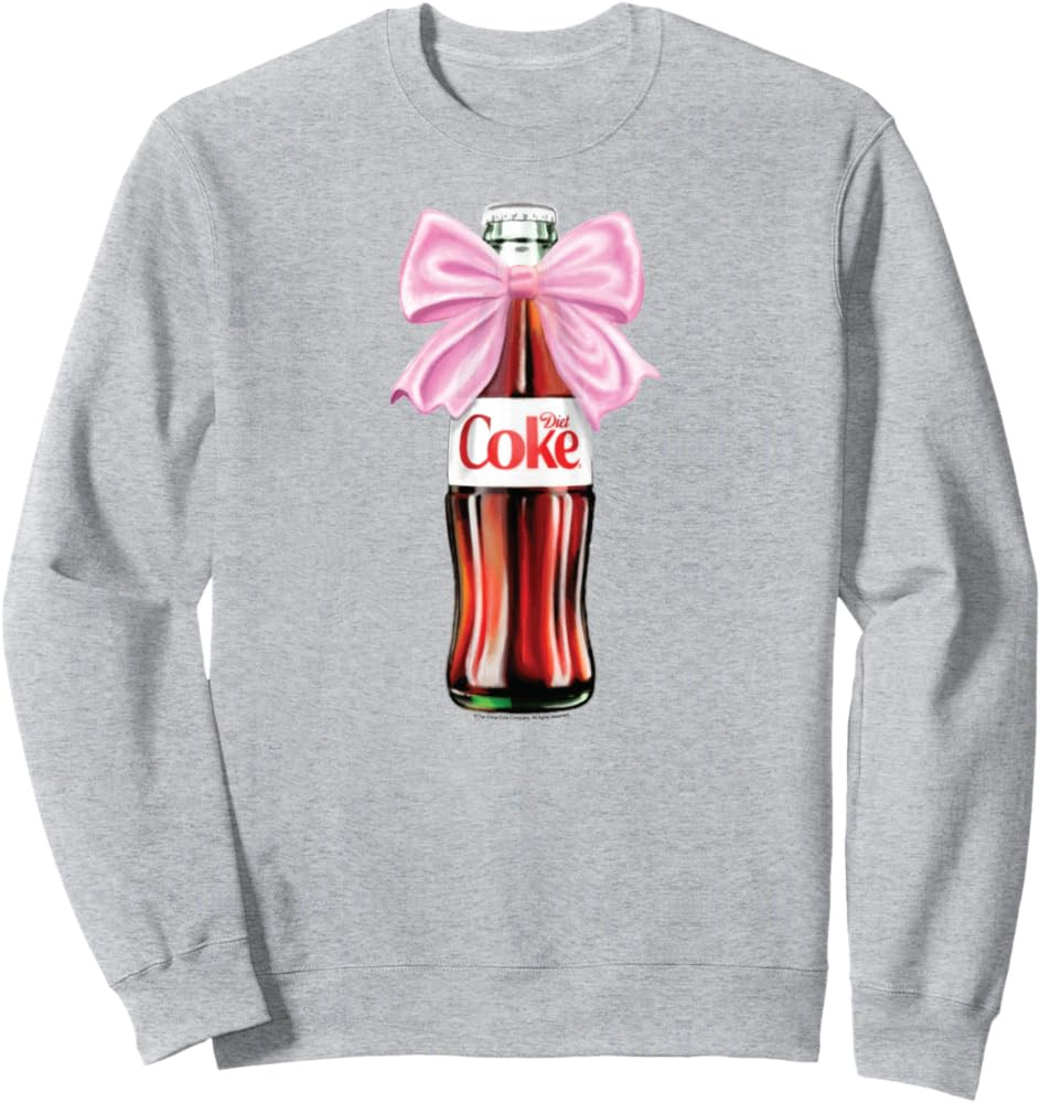 Diet Coke - Classic Bottle With Pink Coquette Bow Sweatshirt | Amazon (US)