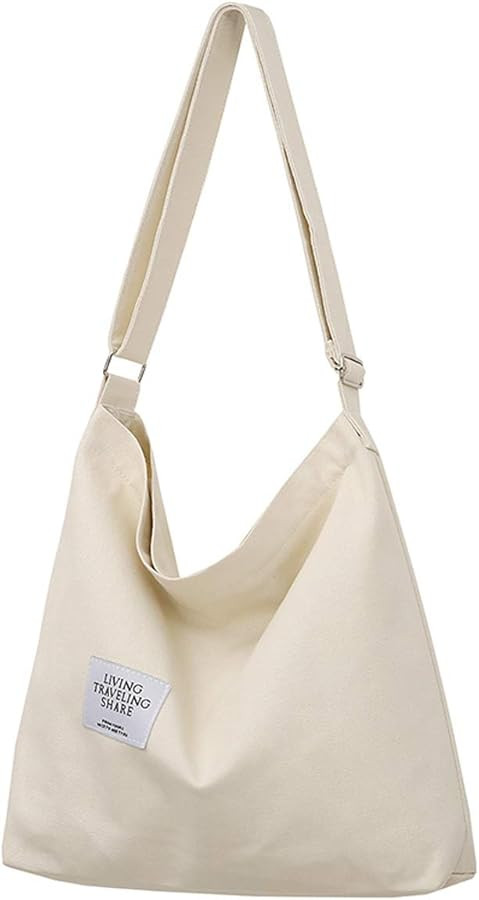 Covelin Women's Retro Large Size Canvas Shoulder Bag Hobo Crossbody Handbag Casual Tote | Amazon (US)