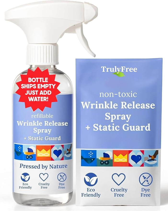 Truly Free Wrinkle & Static Releaser - Wrinkle Release for Clothes, Linen, & Sheet Fabrics - Stat... | Amazon (US)