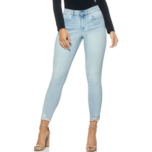 Sofia Jeans by Sofia Vergara Women's Rosa Curvy Ripped High-Rise Ankle Jeans | Walmart (US)