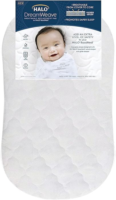 HALO DreamWeave Breathable Mesh BassiNest Pad – 100% Washable Cover and Core – Hypoallergenic... | Amazon (US)