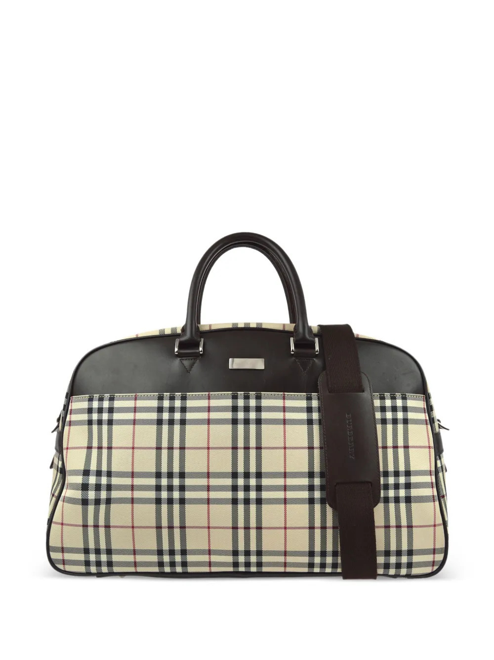 Burberry Pre-Owned 1990-2000s checked two-way duffle bag - Brown | Farfetch Global