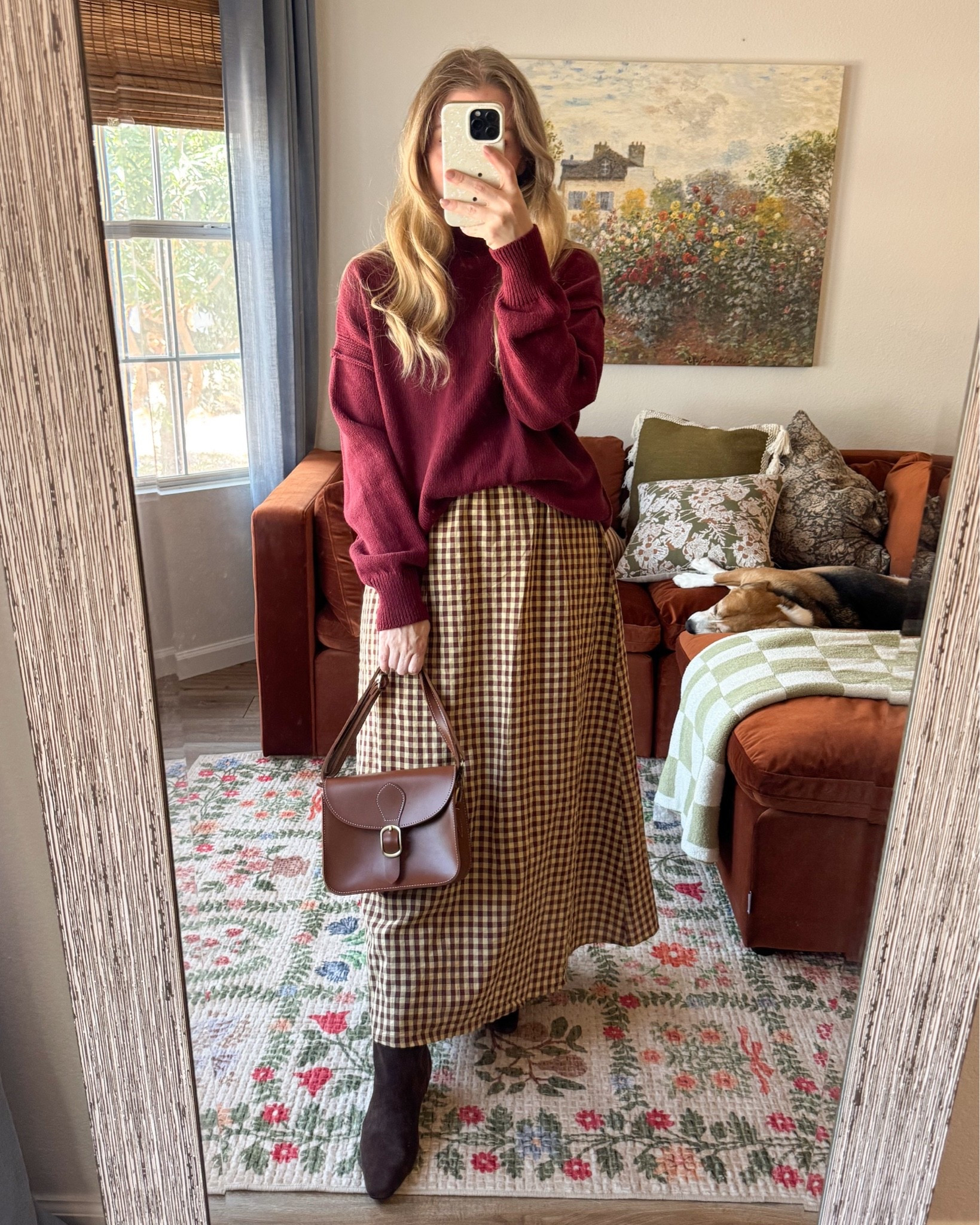 fall outfit ideas. nordstrom
anniversary sale sweater over this amazon gingham maxi dress 🤎

wearing small in all.

#LTKSeasonal #LTKSaleAlert #LTKootd
