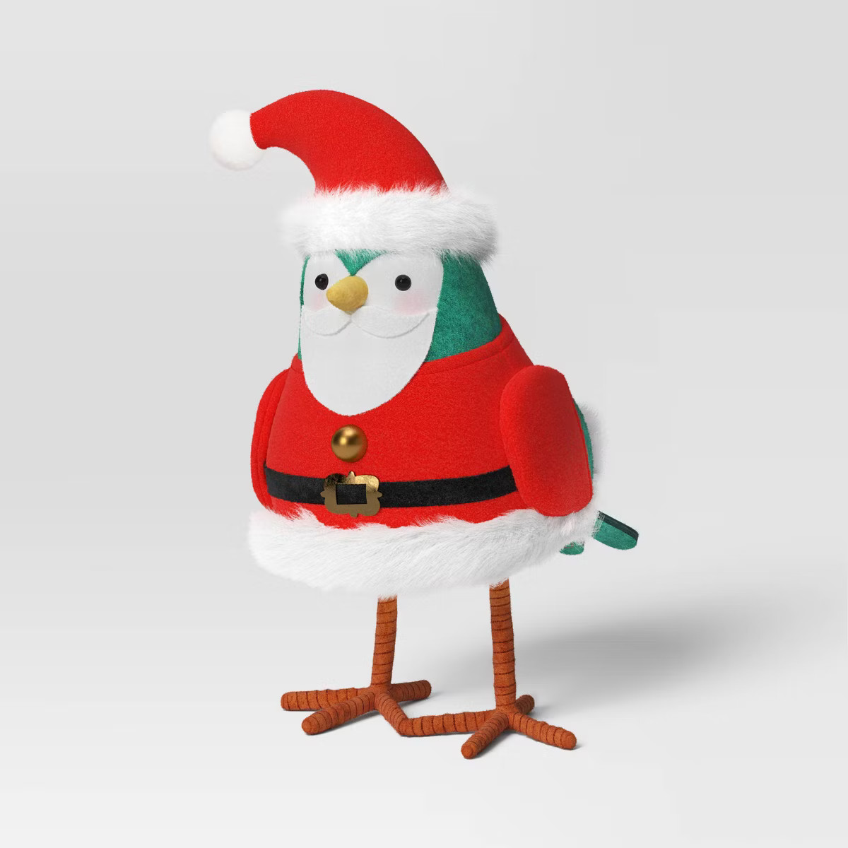 6.75" Featherly Friends Fabric Bird Christmas Figurine Dressed as Santa Claus - Wondershop™ Red... | Target