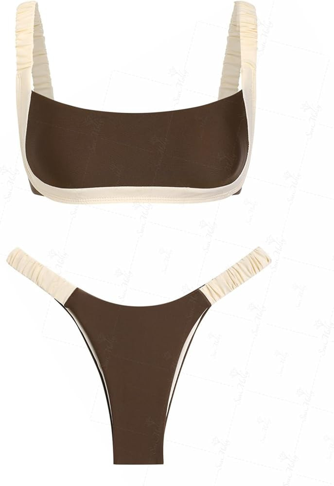 Spliced High Leg Bikini Set | Amazon (US)