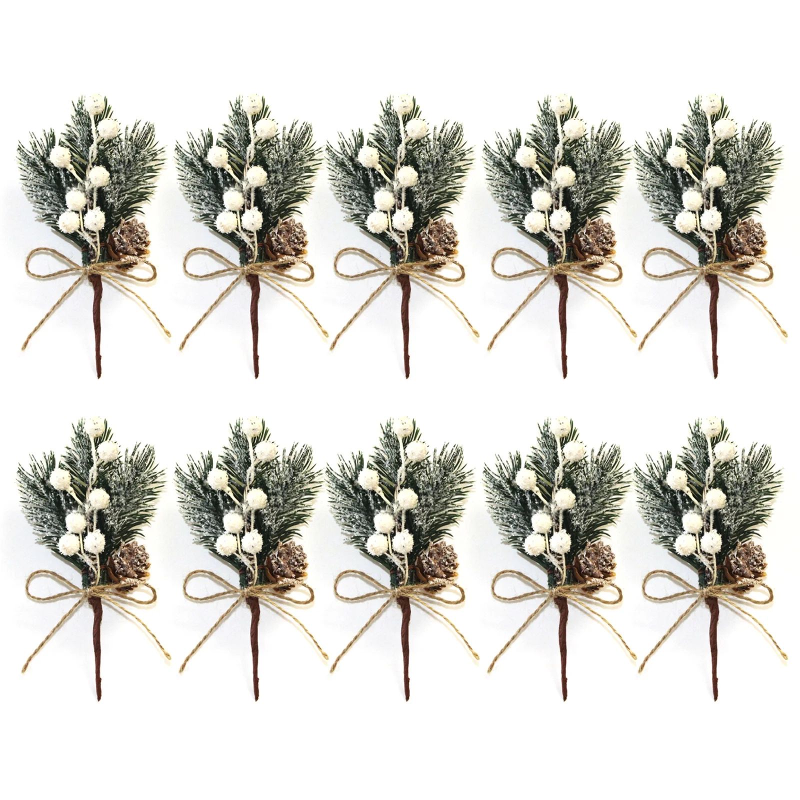 10 PCS Berry Stems Pine Branches Evergreen Christmas Berries Décor Artificial Pine Cones Branch ... | Walmart (US)