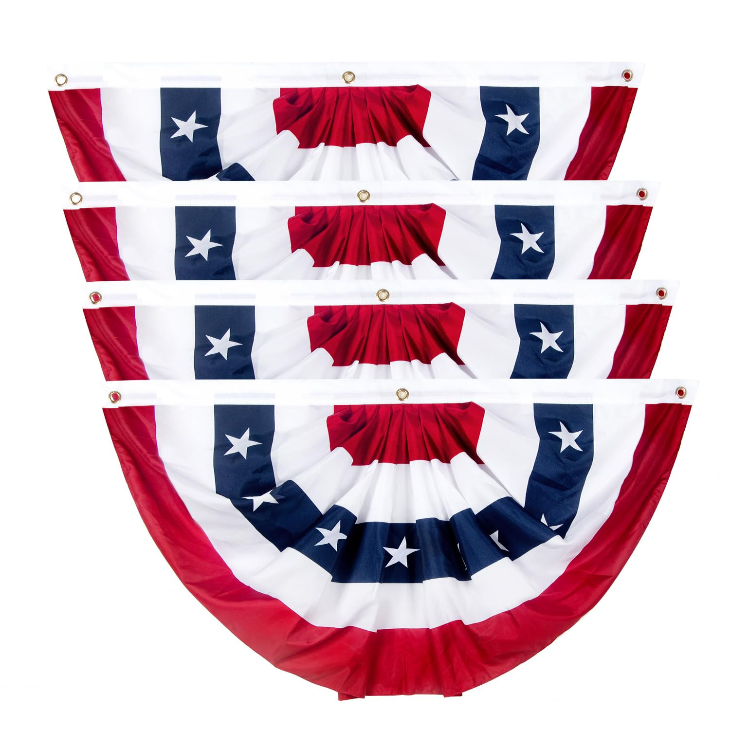 2 x 4 Ft American Bunting Flags Outdoor, US Flag Bunting for Outside, Patriotic Half Fan Bunting ... | Amazon (US)