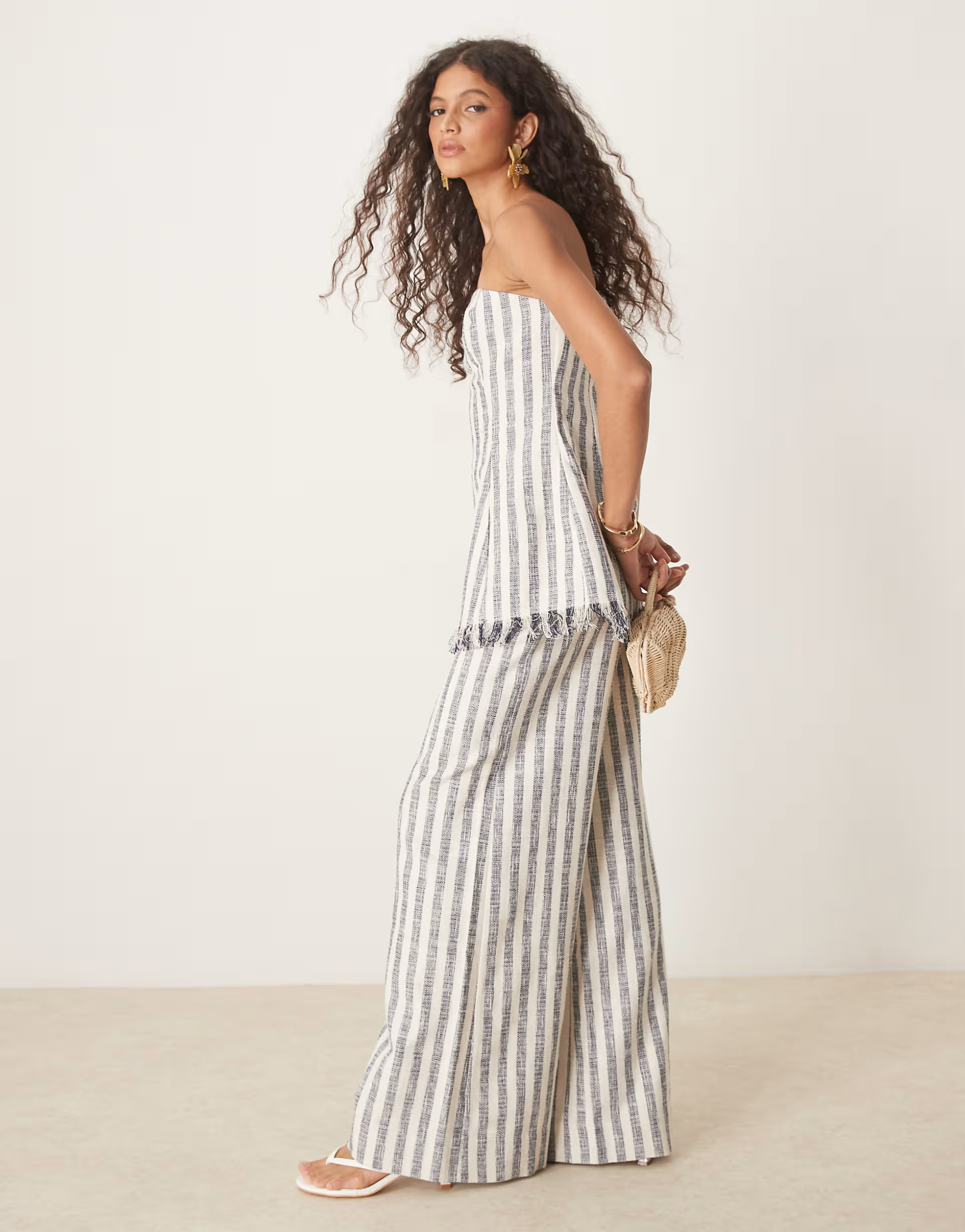 ASOS DESIGN tailored boucle trousers co-ord in blue stripe | ASOS | ASOS (Global)