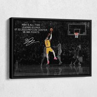 Lebron James All-Tıme Leadıng Scorer Canvas Wall Art Home Decor Framed Poster Print | Etsy (US)