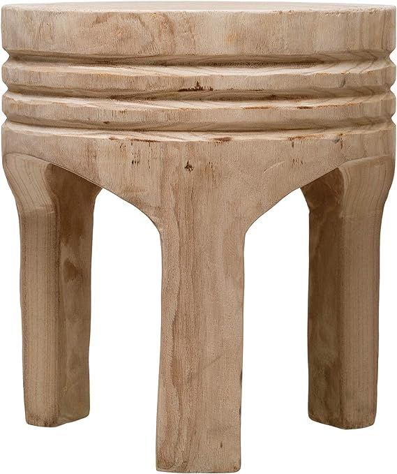 Creative Co-Op Paulownia Wood Stool, Natural + Free Shipping | Amazon (US)
