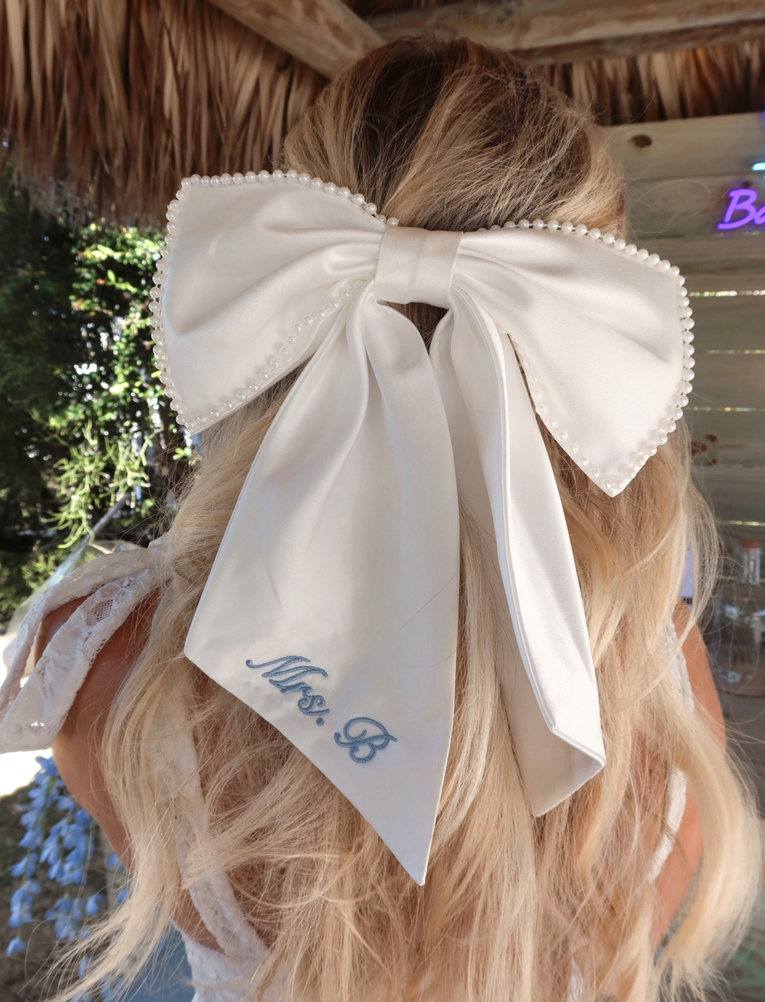 Embroidered bridal bow Mrs. 💍 #bride #bridal #bridalshower #bachelorette 

#LTKWedding