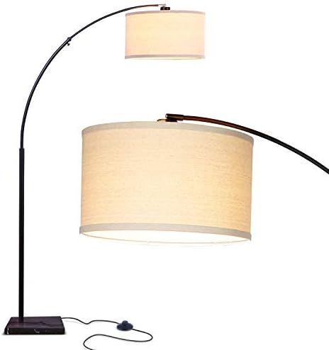 Brightech Logan - Contemporary Arc Floor Lamp w. Marble Base - Over The Couch Hanging Light On Ar... | Amazon (US)