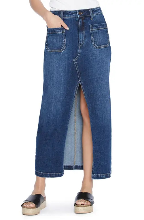 Wash Lab Denim Carin Denim Maxi Skirt in Carin Blue at Nordstrom, Size 26 | Nordstrom