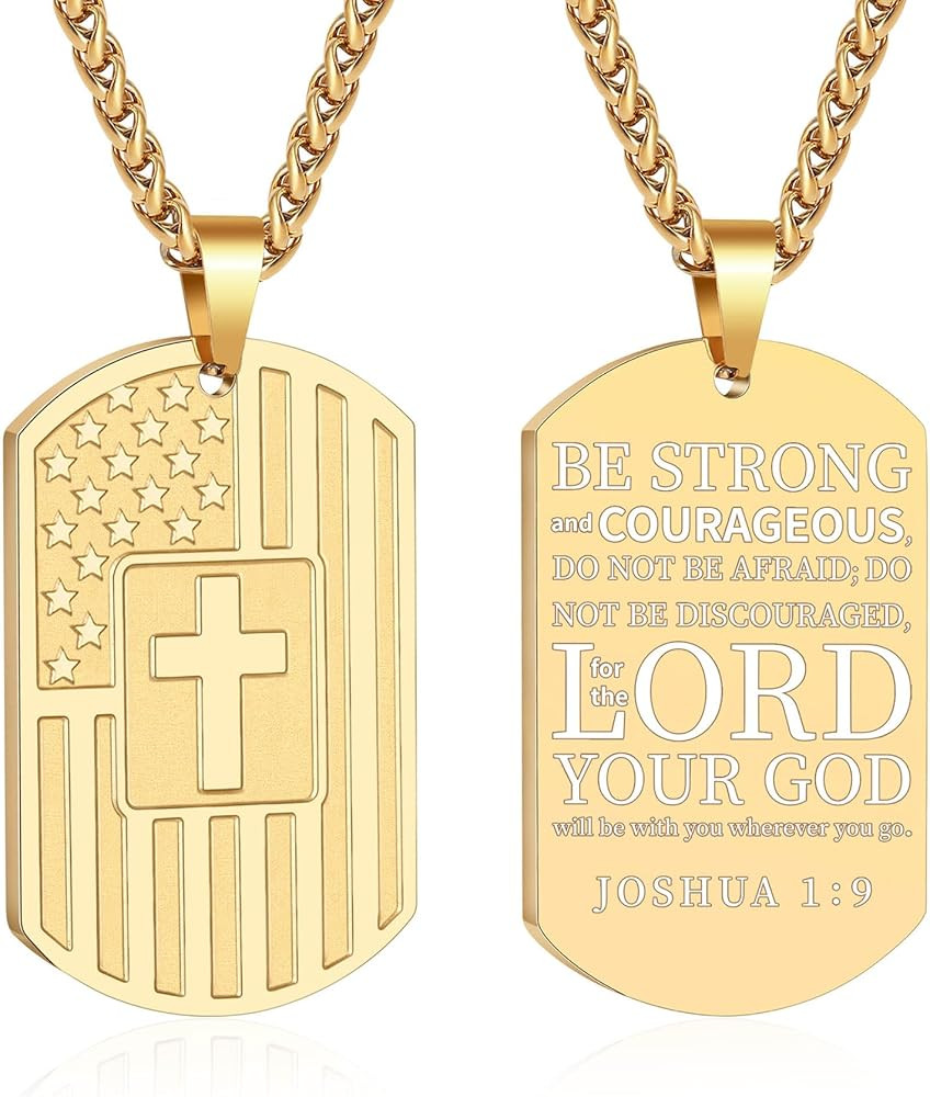 DuoDiner Easter Basket Stuffers -American Dog Tag Necklace Bible Verse Pendant, First Communion B... | Amazon (US)