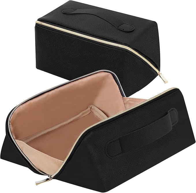 rlokosfb Portable Makeup Bag Opens Flat for Easy Access,Waterproof Large Cosmetic Bag Toiletry Ba... | Amazon (US)