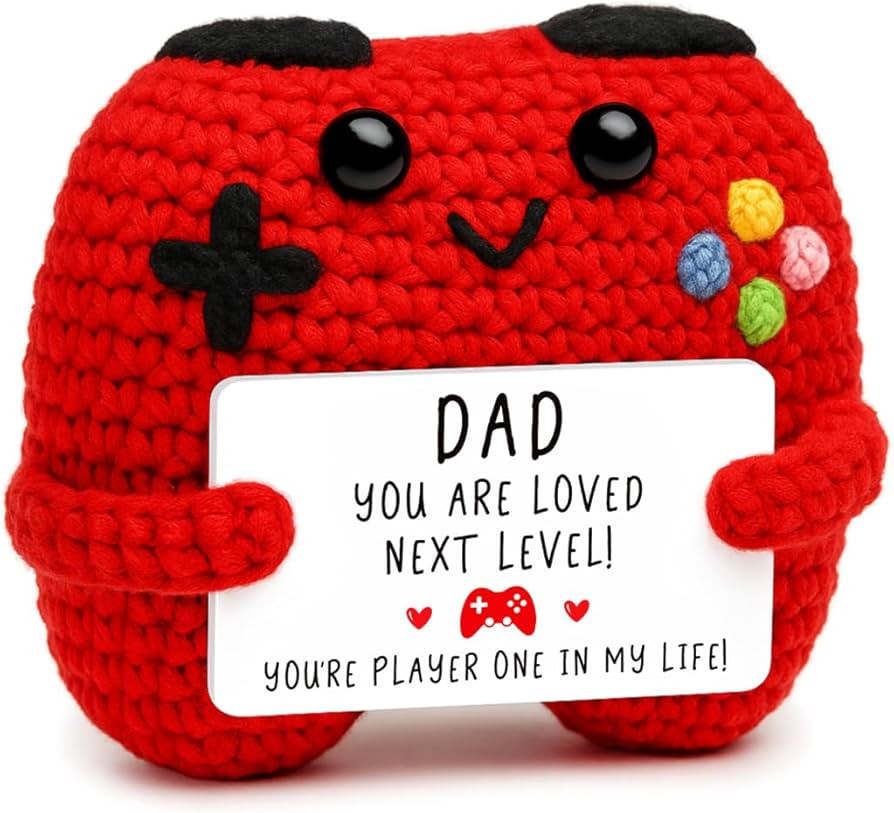 Busy Gaming Life Crochet Game Controller Dad Gifts for Easter Fathers Day Birthday, Best Dad Ever... | Amazon (US)