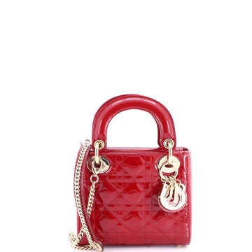 Lady Dior Chain Bag Cannage Quilt Patent Mini | Rebag