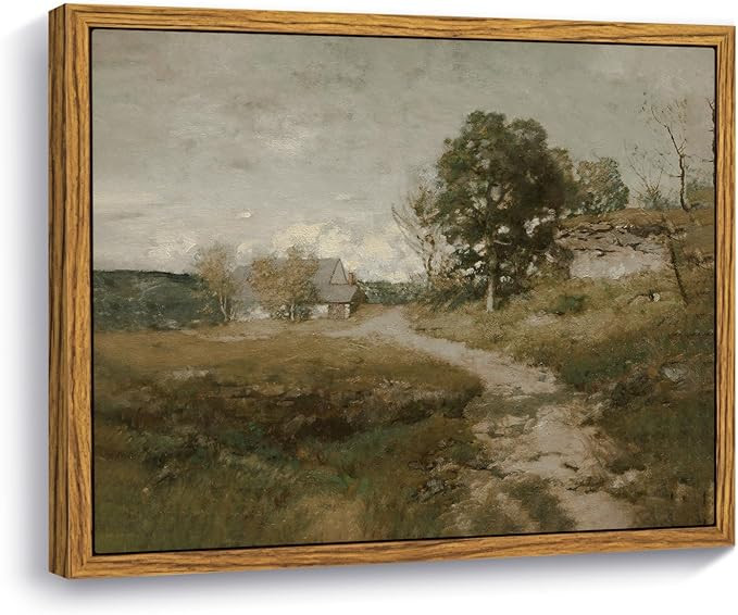 InSimSea Framed Canvas Wall Art for Living Room Bedroom Decor, Vintage Outskirts Painting Prints ... | Amazon (US)