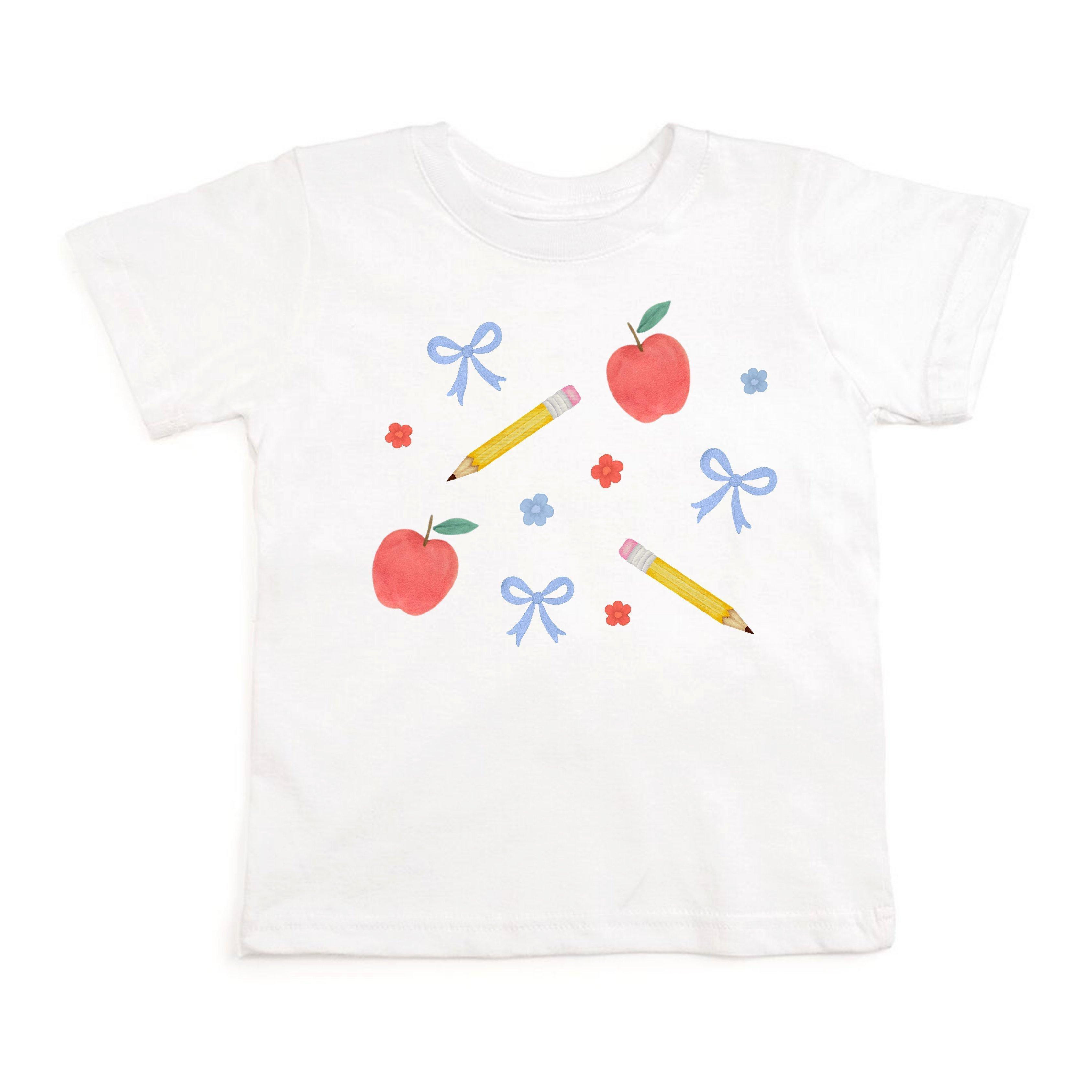 Sweet Wink | Ditsy Floral Back To School Short Sleeve T-Shirt - White / 5/6 | Janie and Jack