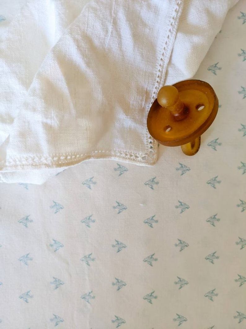 Blue Baby Bedding Bird Petite Crib Sheet Soft Light Blue Nursery Bedding /changing Pad Covers Min... | Etsy (US)