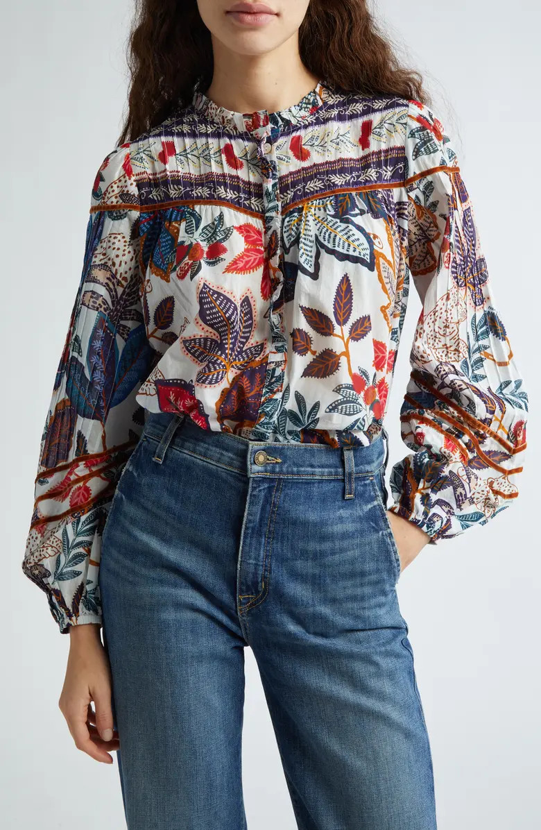 FARM Rio Wild Night Cotton Button-Up Shirt | Nordstrom | Nordstrom
