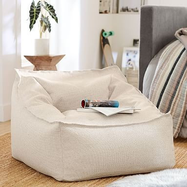 Tweed Ivory Modern Lounger | Pottery Barn Teen