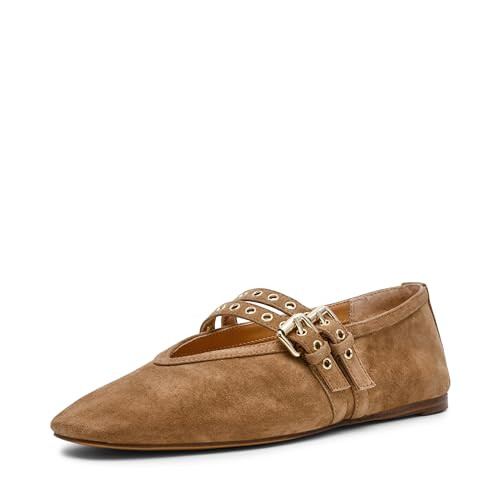 Steve Madden Women's Lydia Ballet Flat, Taupe Suede, 7 | Amazon (US)