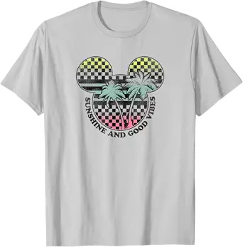 Disney Mickey And Friends Sunshine And Good Vibes Big Logo T-Shirt | Amazon (US)