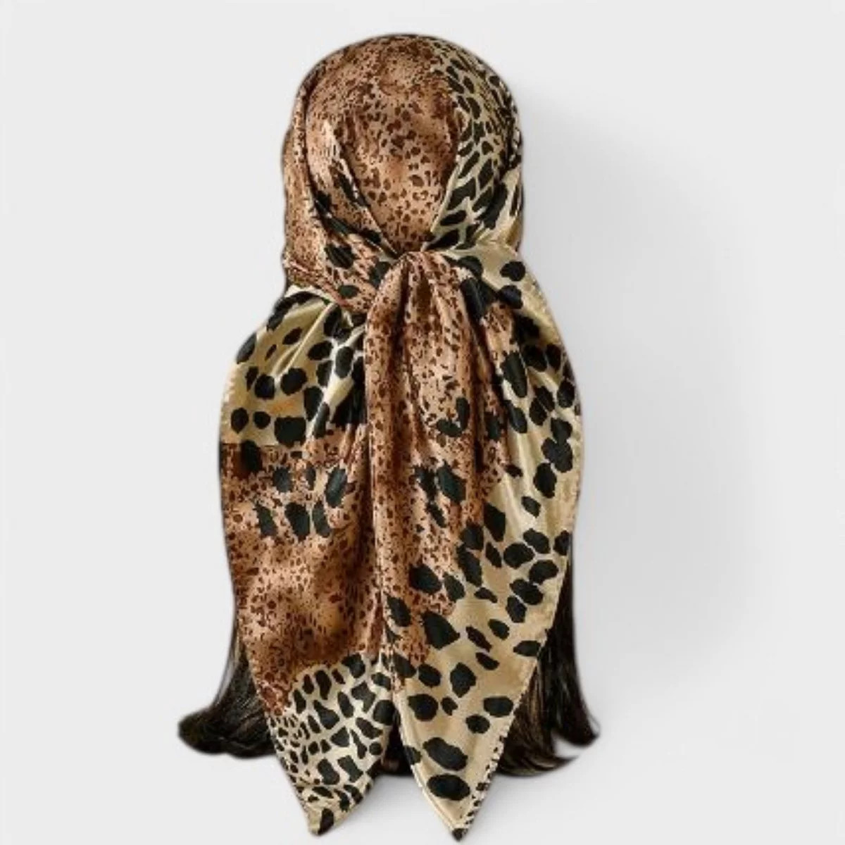Anna-Kaci Women's Square Satin Scarf with Mixed Animal Print Pattern and Lightweight Texture | Target